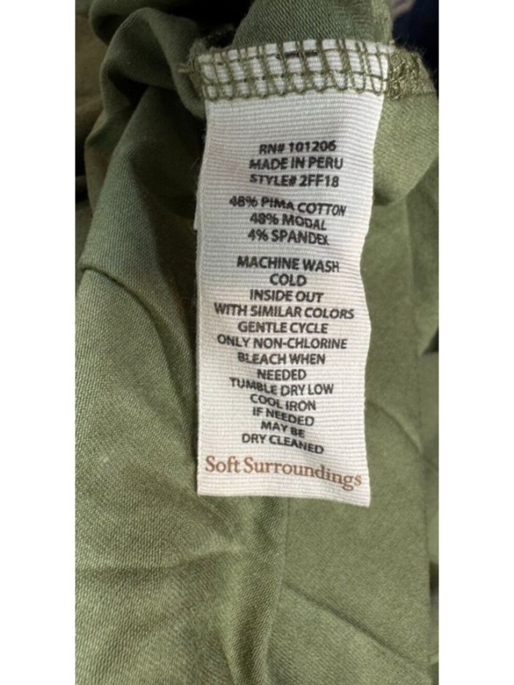 Soft Surroundings Women's Camille T-Shirt Dress Olive Loden Green Size XS 2/4 - Picture 9 of 9